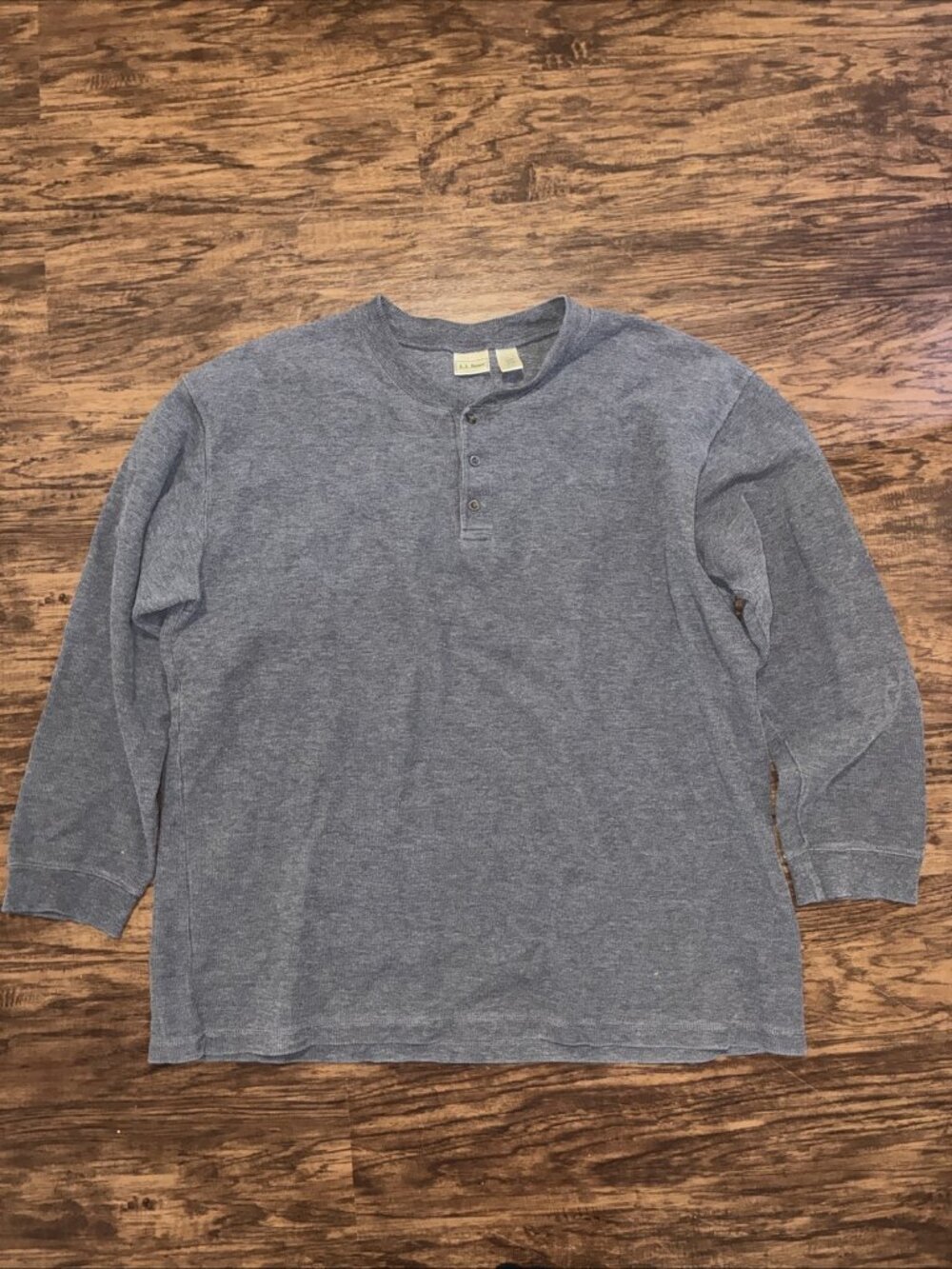 Vintage LL Bean Heavy Cotton Henley Shirt Mens XL  Tall Long Sleeve Gray Canada